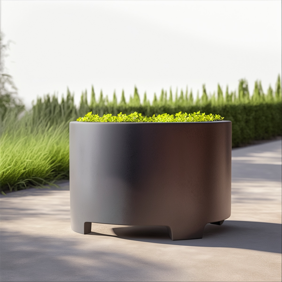 Aluminium Round Planter - Feet