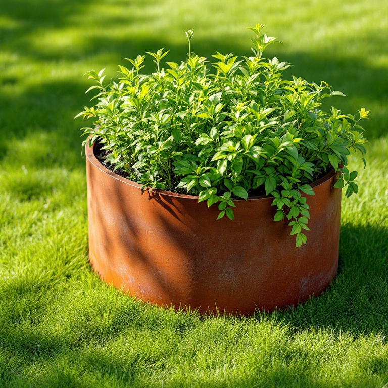 Corten Cylinder Planter - Open Bottom
