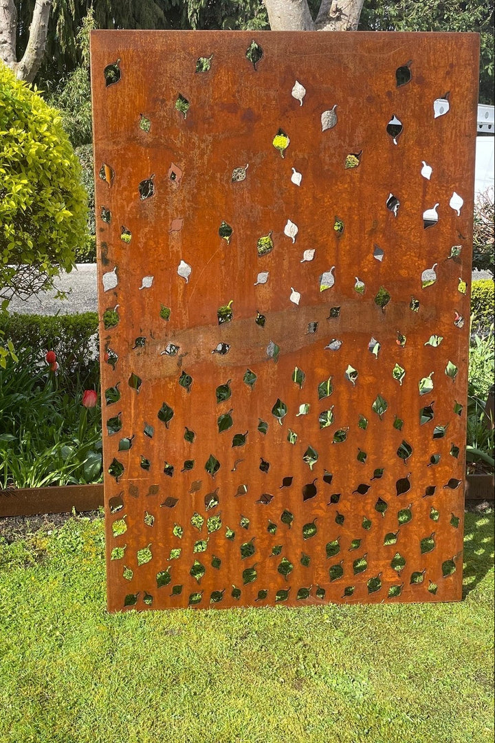 Corten privacy screen - leafs