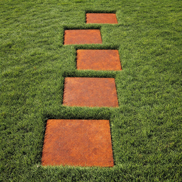 Corten square steps