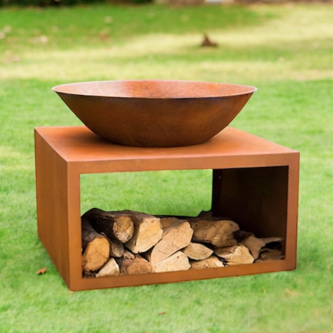 Corten Fire Table - With Storage