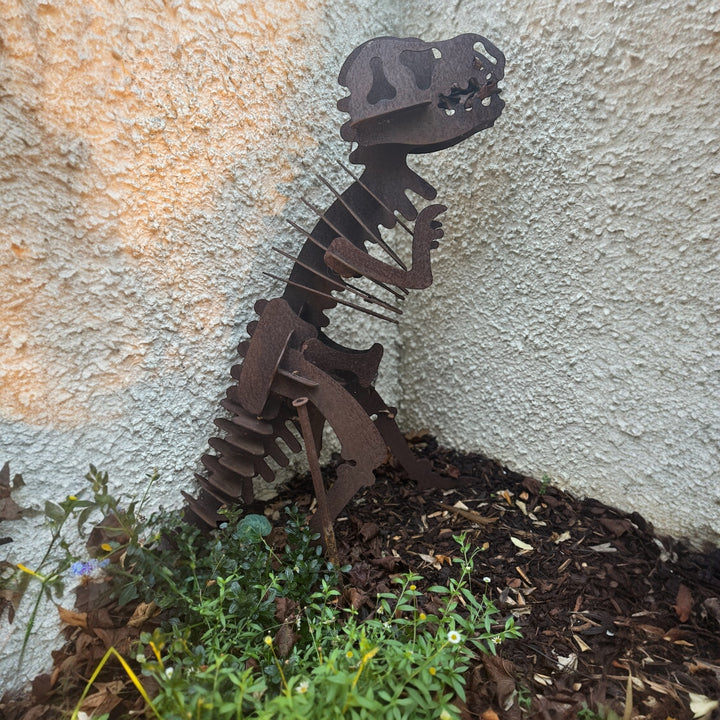 Corten dinosaur sculpture