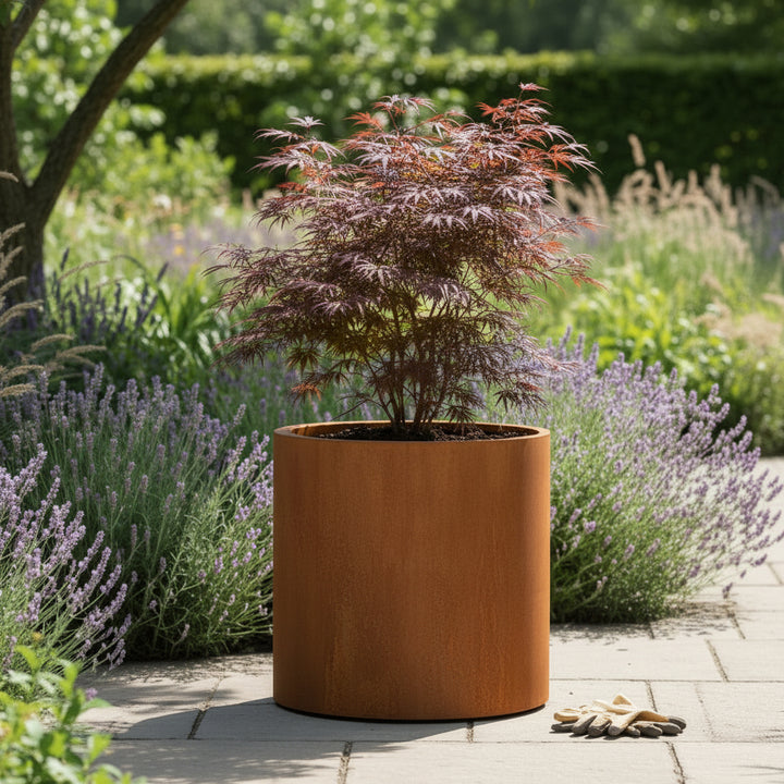 Corten round planter