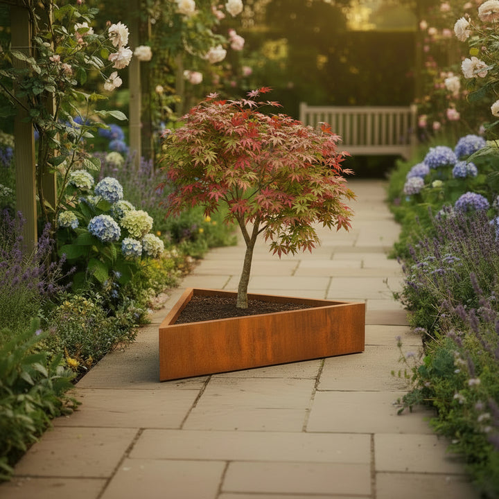 Corten triangle planter