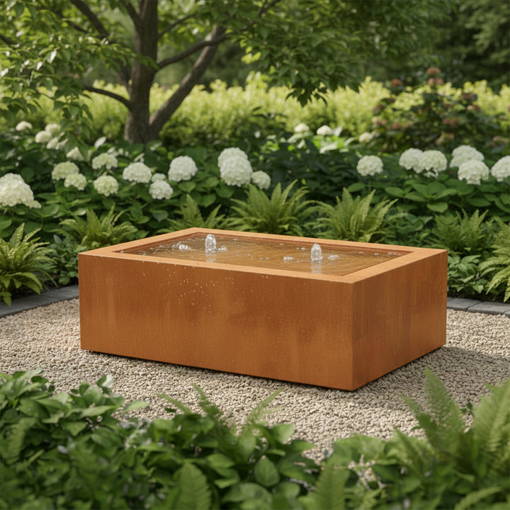 Corten rectangle water table