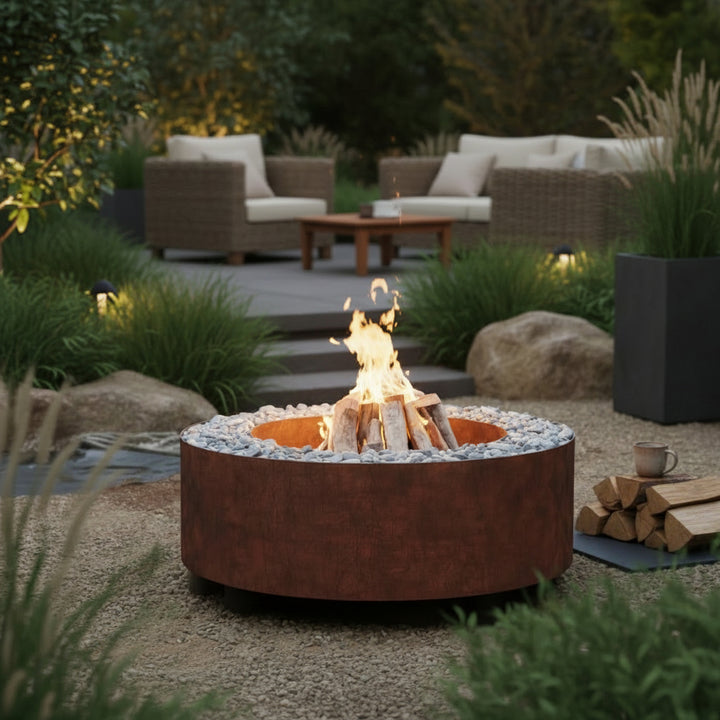Corten round fire pit